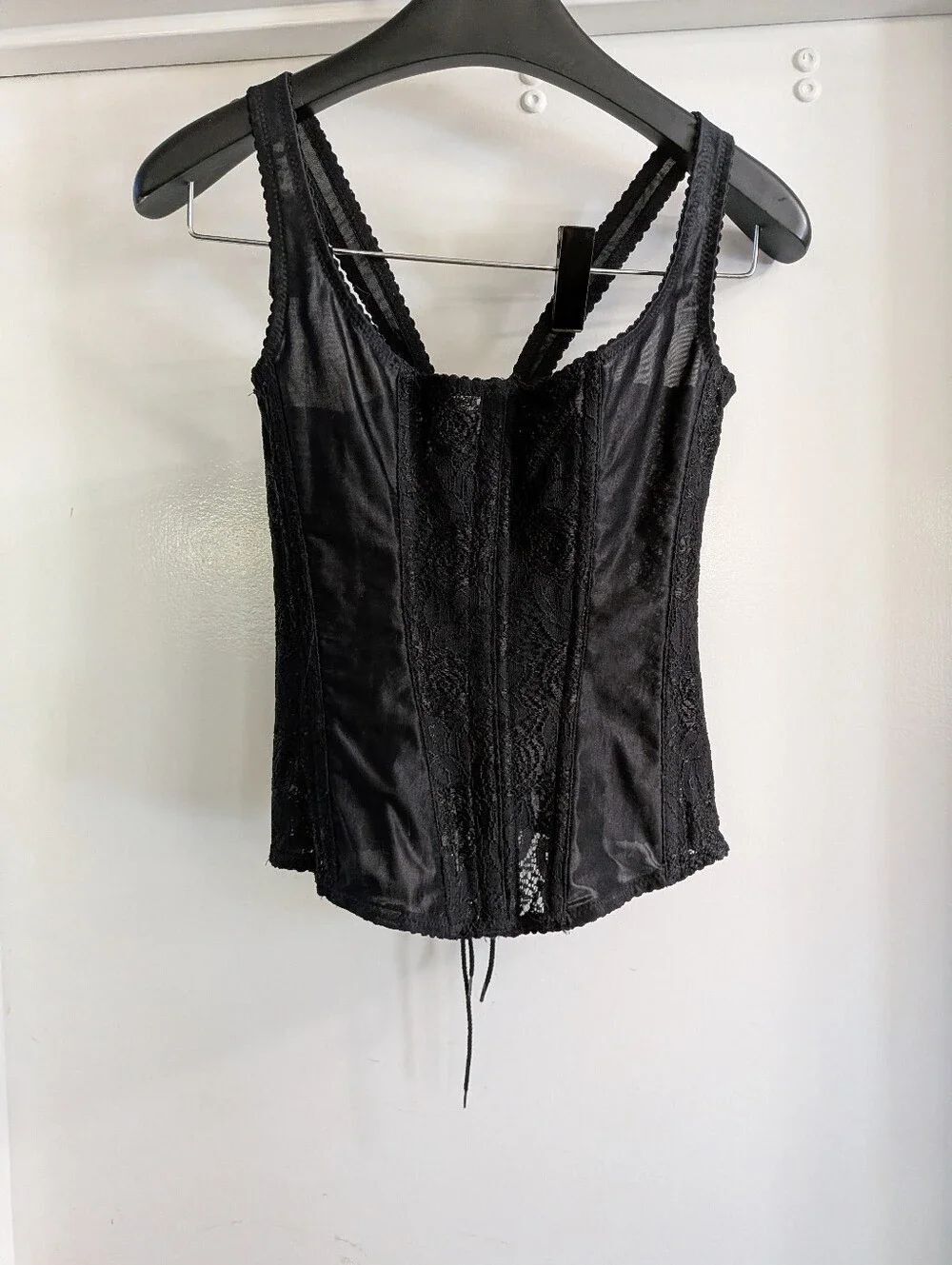 Fredricks Of Hollywood Black Lace Corset Tank Top Size S/M